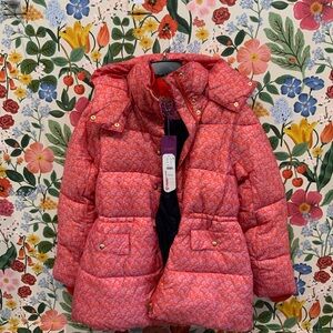 J.Crew pink floral coat By liberty fabric